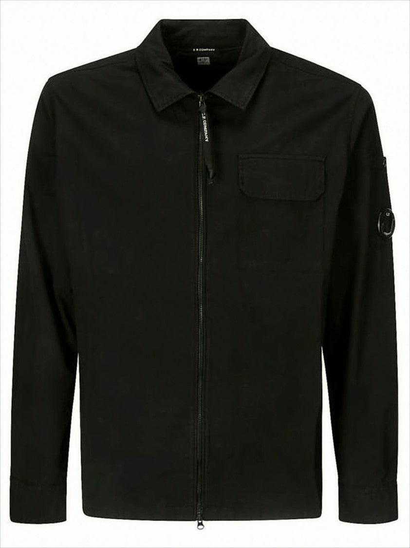 C.P. Company Minimalist Black Jacket With Zip Closure