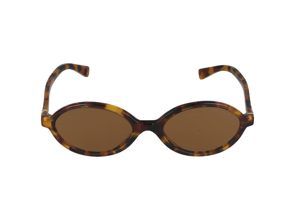 Miu Miu Tortoiseshell Round Acetate Sunglasses