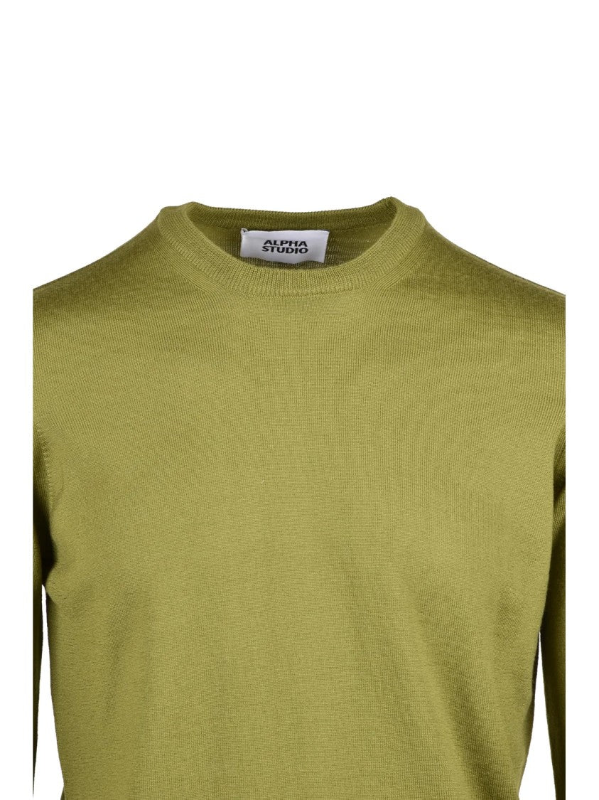 Alpha Studio Crew-Neck Pullover Crafted From Extra-Fine Merino Wool