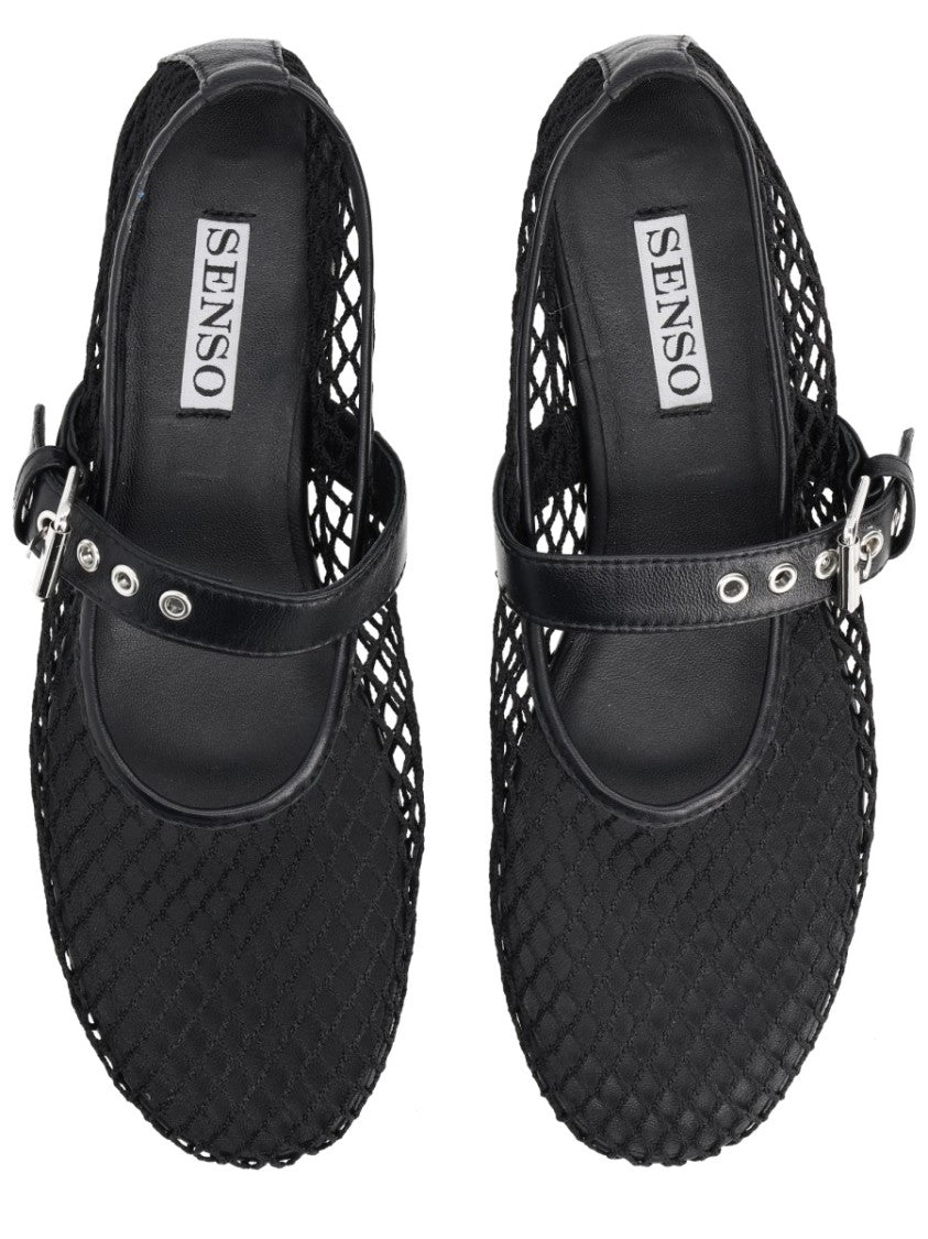 Senso Carina Black Mesh Diamond Flats