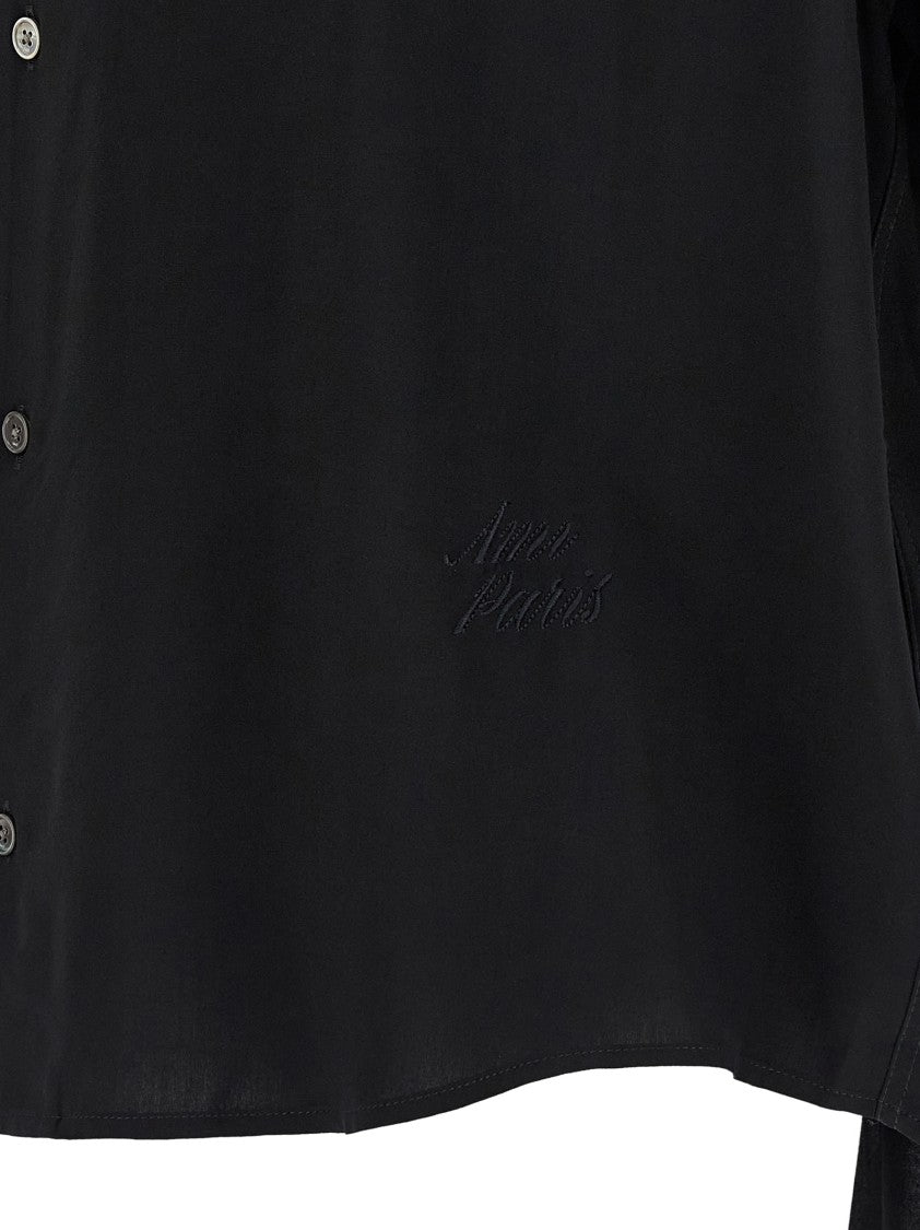 Ami Paris Fluid Viscose Shirt With Asymmetrical Hem