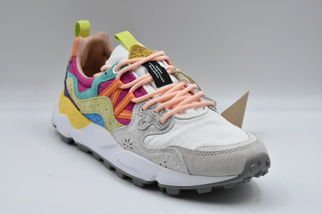 Flower Mountain Multicolor Suede Sneakers With Technical Fabric Accents