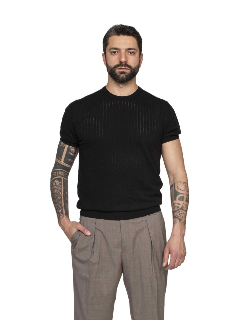 Mauro Ottaviani Fitted Ribbed Short-Sleeve Crew Neck T-Shirt