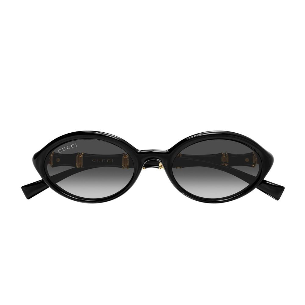 Gucci Black Gg2059s Oval Bamboo Inspired Sunglasses