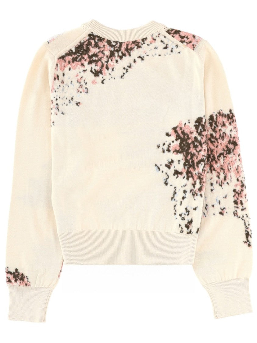 Paul Smith Neutrals Abstract Floral Mohair-Blend Sweater