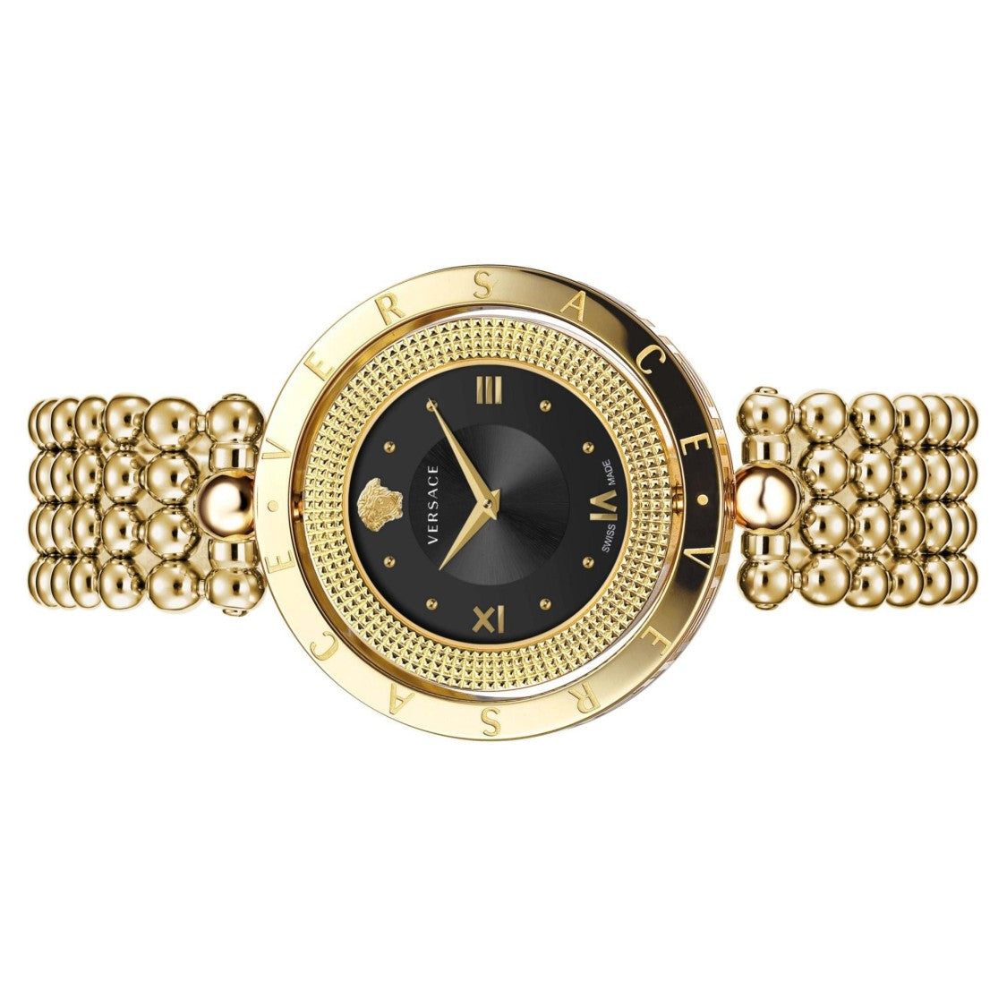 Versace Greca Logo 38Mm Women's Analog Watch With Blue Leather Strap