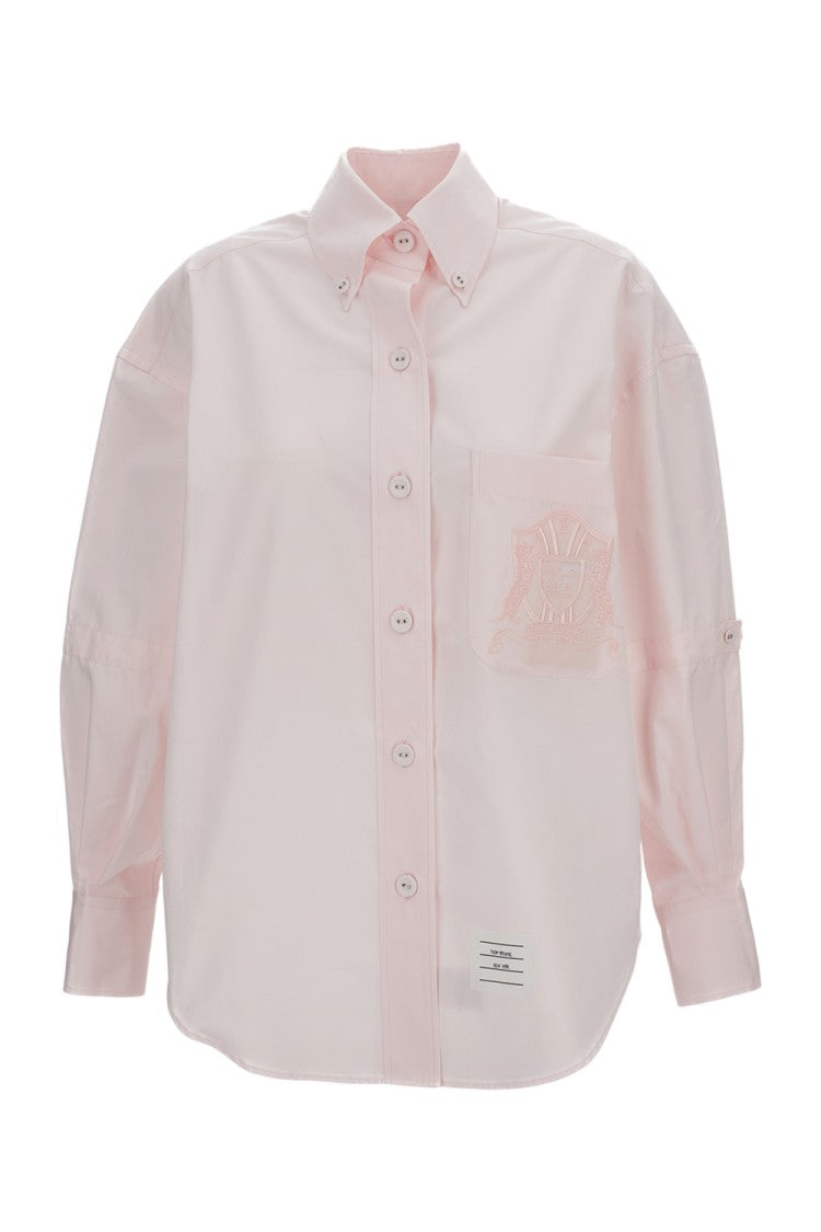 Thom Browne Supersized Long Sleeve Point Collar Shirt