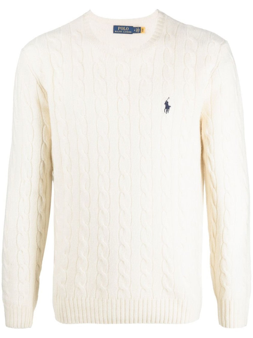 Polo Ralph Lauren Textured Cable Knit Sweater With Round Neckline And Fitted Silhouette