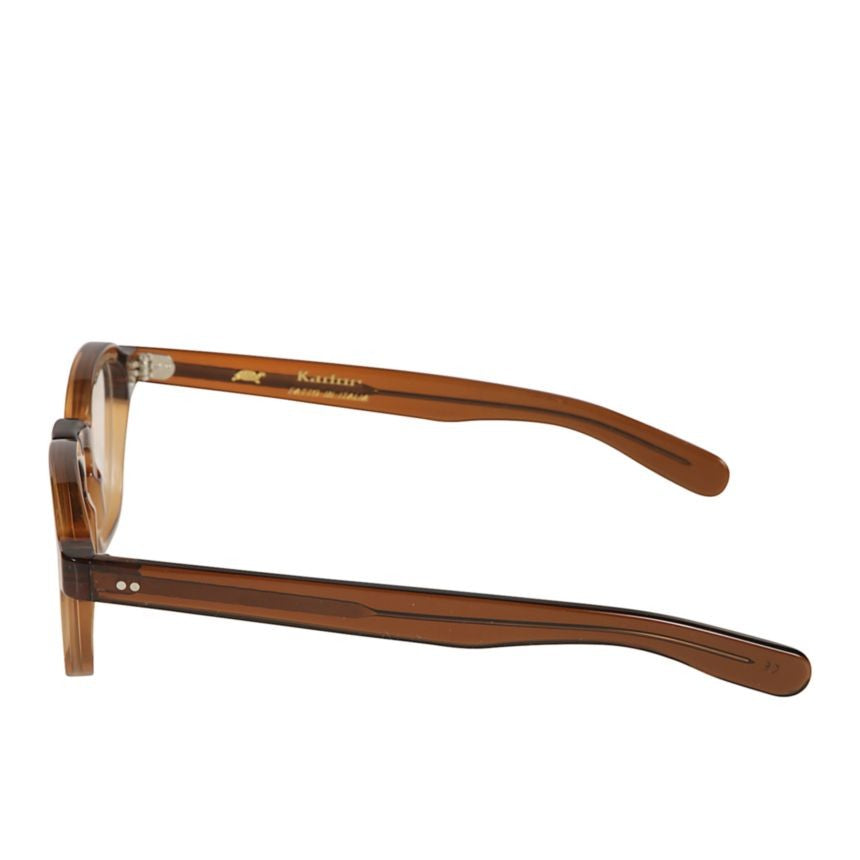 Kador Duka Translucent Brown Acetate Eyeglasses With Keyhole Bridge