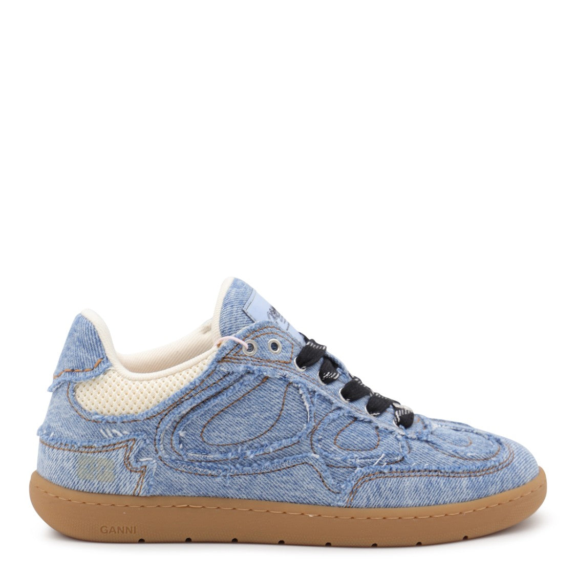 Ganni Light Blue Cotton Sneakers