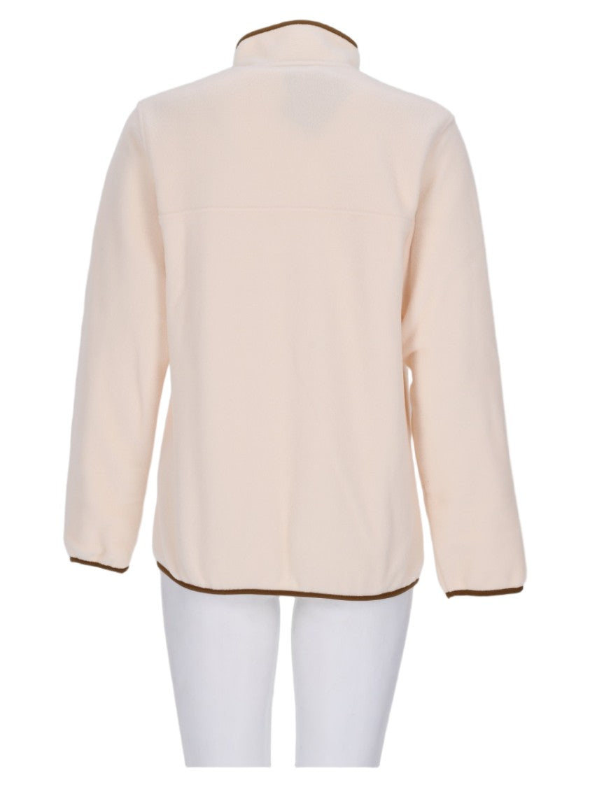 Patagonia High Collar Beige Knit Sweater With Contrasting Trim