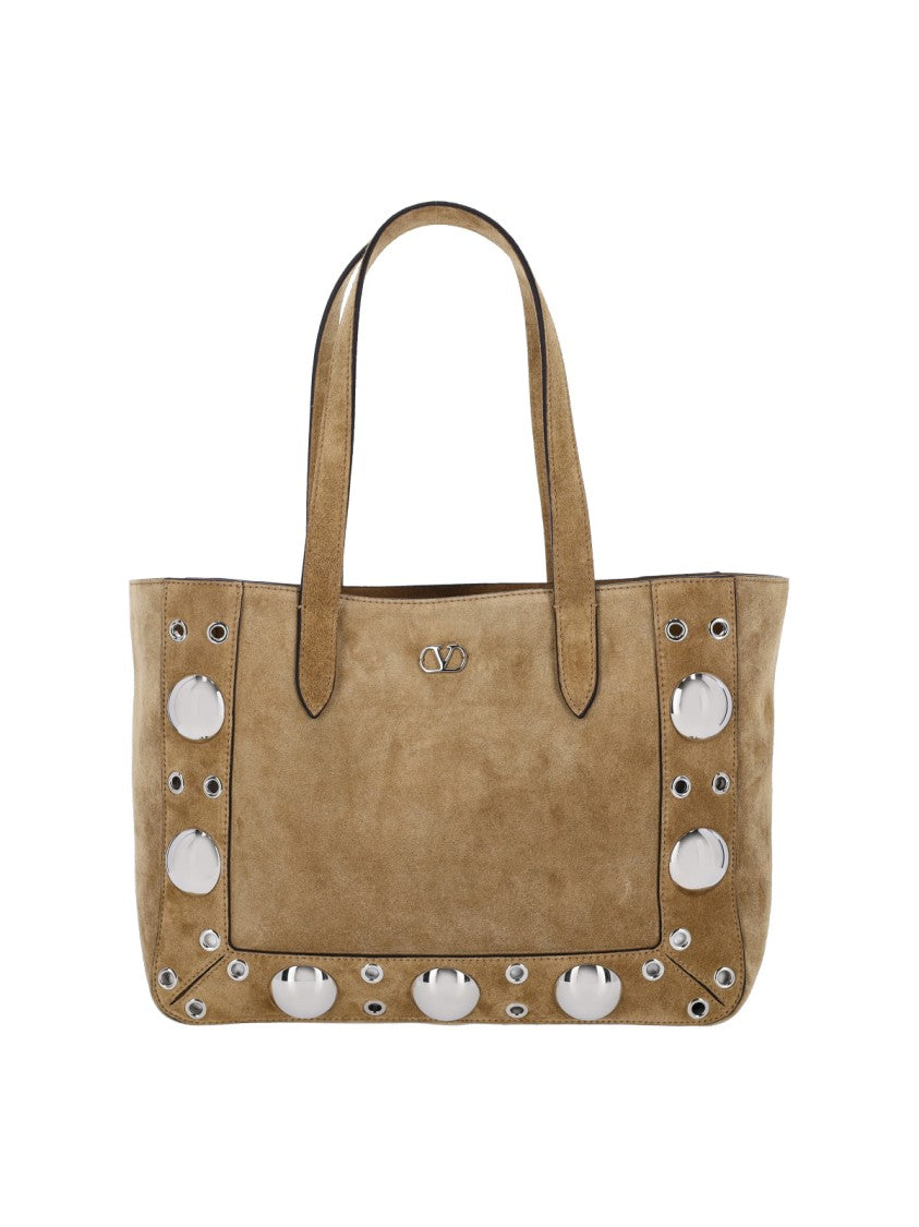Valentino Garavani Structured Beige Handbag With Minimalist Design