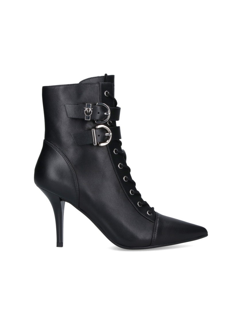 Pinko Pointed Toe Ankle Boots With High Stiletto Heel
