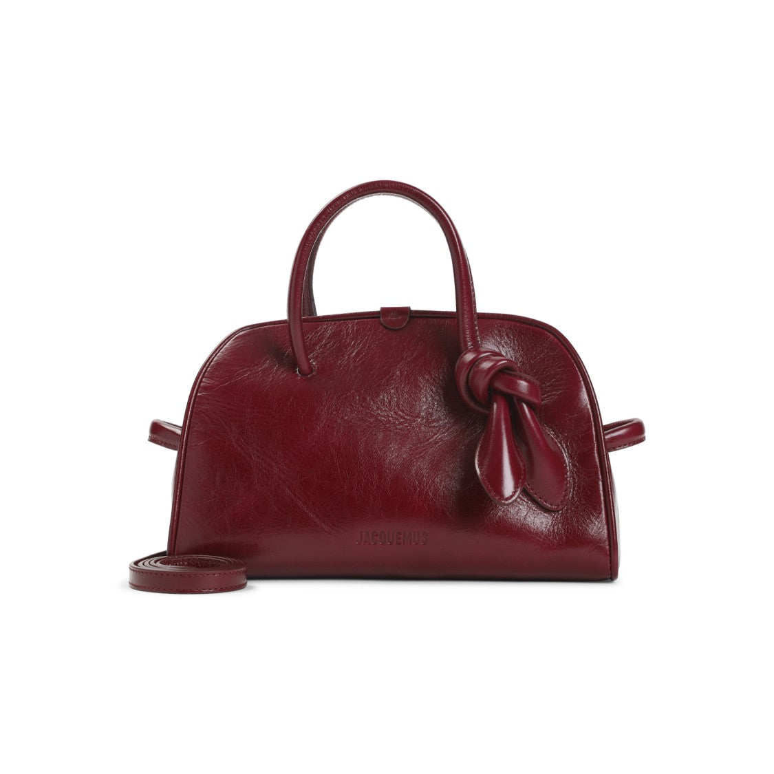 Jacquemus Vibrant Red Leather Handbag With Structured Silhouette