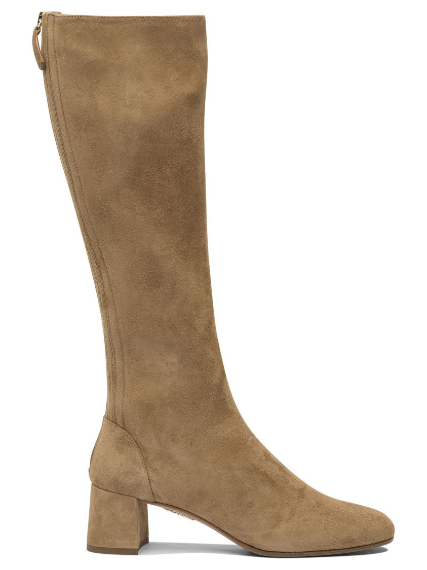 Aquazzura Brown Kid Suede Ankle Boots