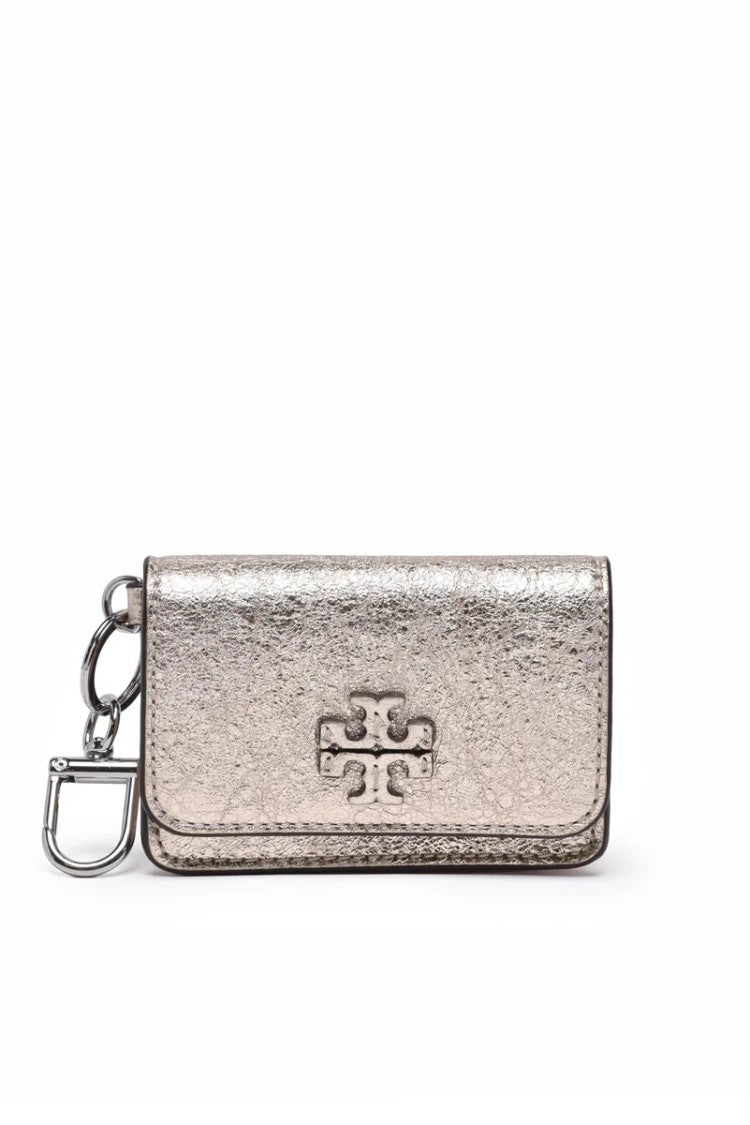 Tory Burch Gold Calfskin Leather Cardholder
