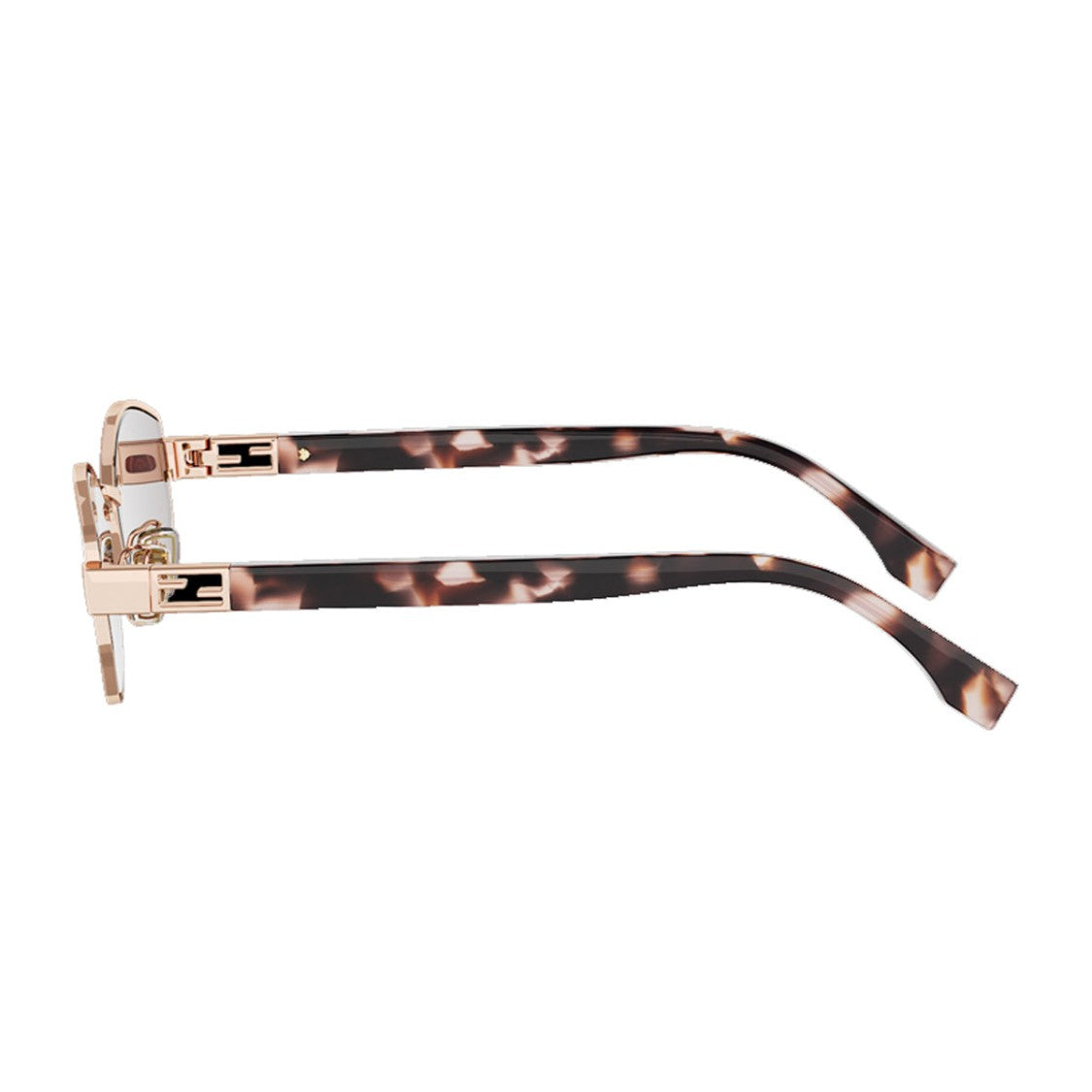 Fendi Pink Tube Fe40216u Geometric Metal Sunglasses