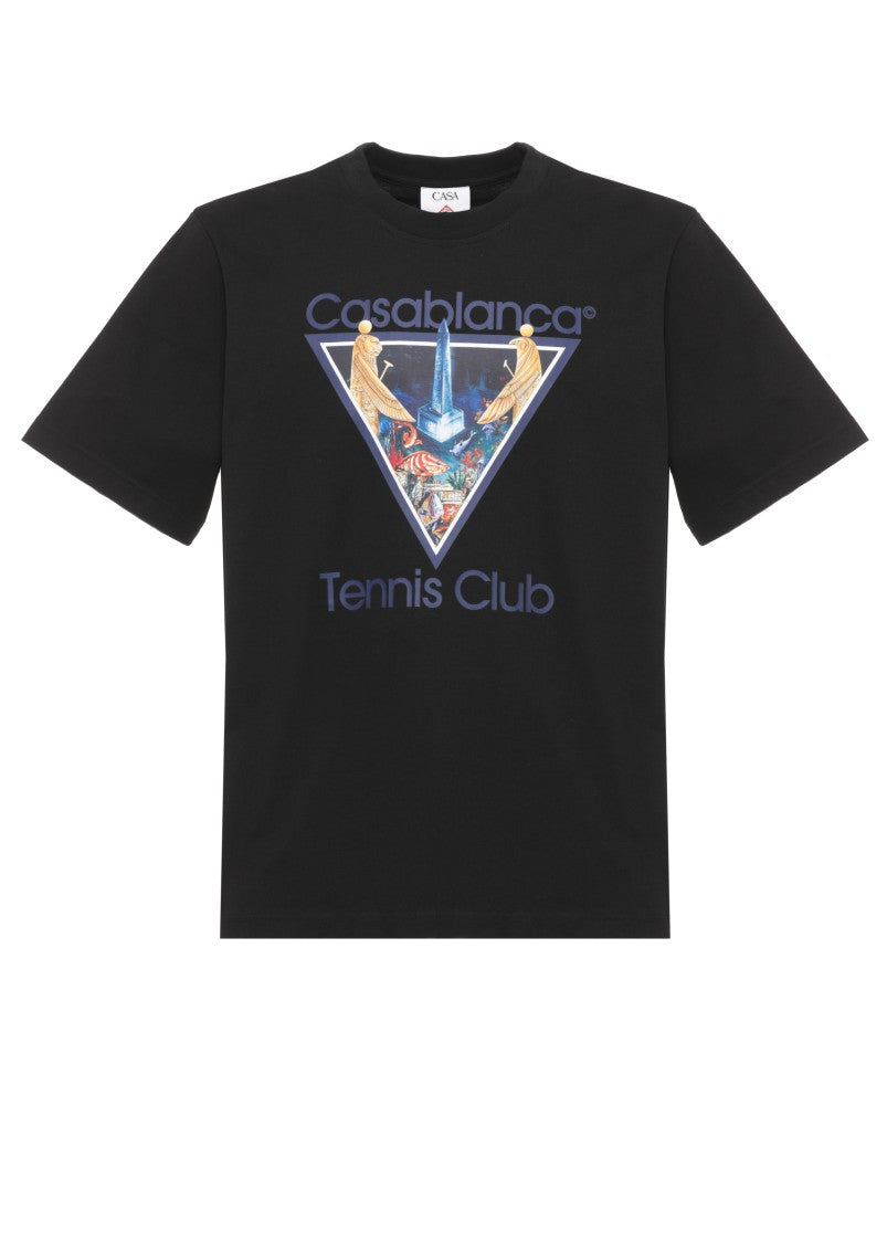 Casablanca Black Graphic Printed Cotton T-Shirt