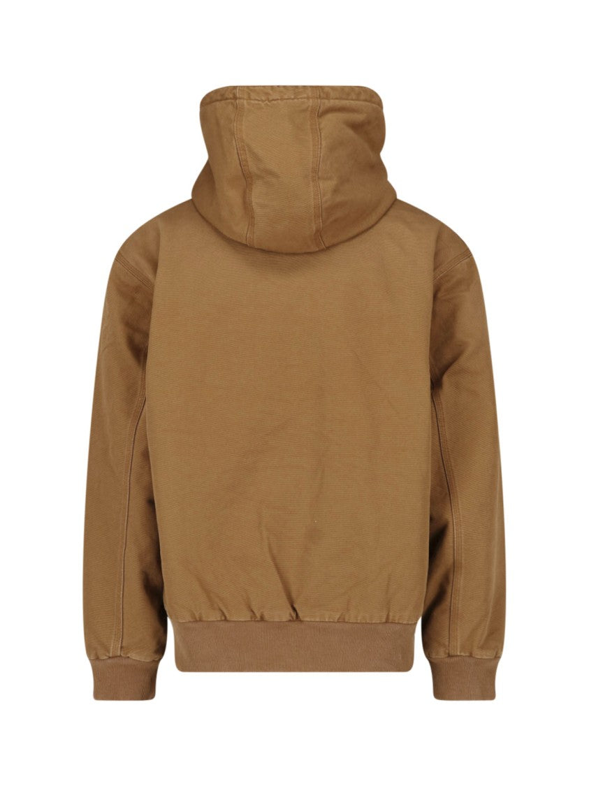 Carhartt Wip Brown Og Active Organic Cotton Hooded Jacket