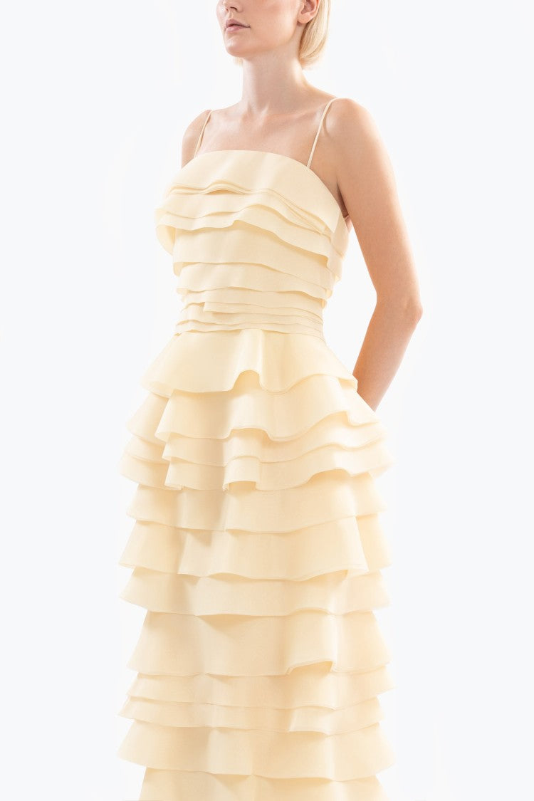 Saiid Kobeisy Layered Organza Long Dress