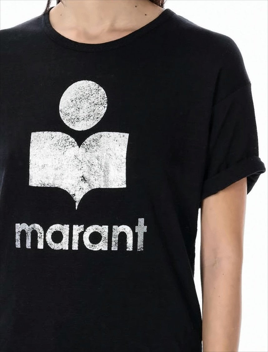 Isabel Marant Distressed Graphic Black T-Shirt