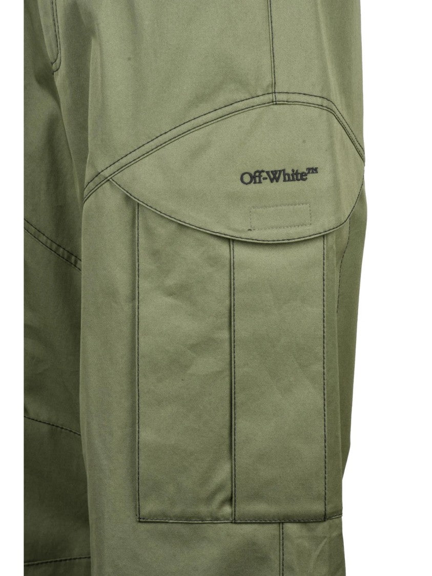 Off-White Military-Inspired Cargo Pants With Wide Leg Silhouette
