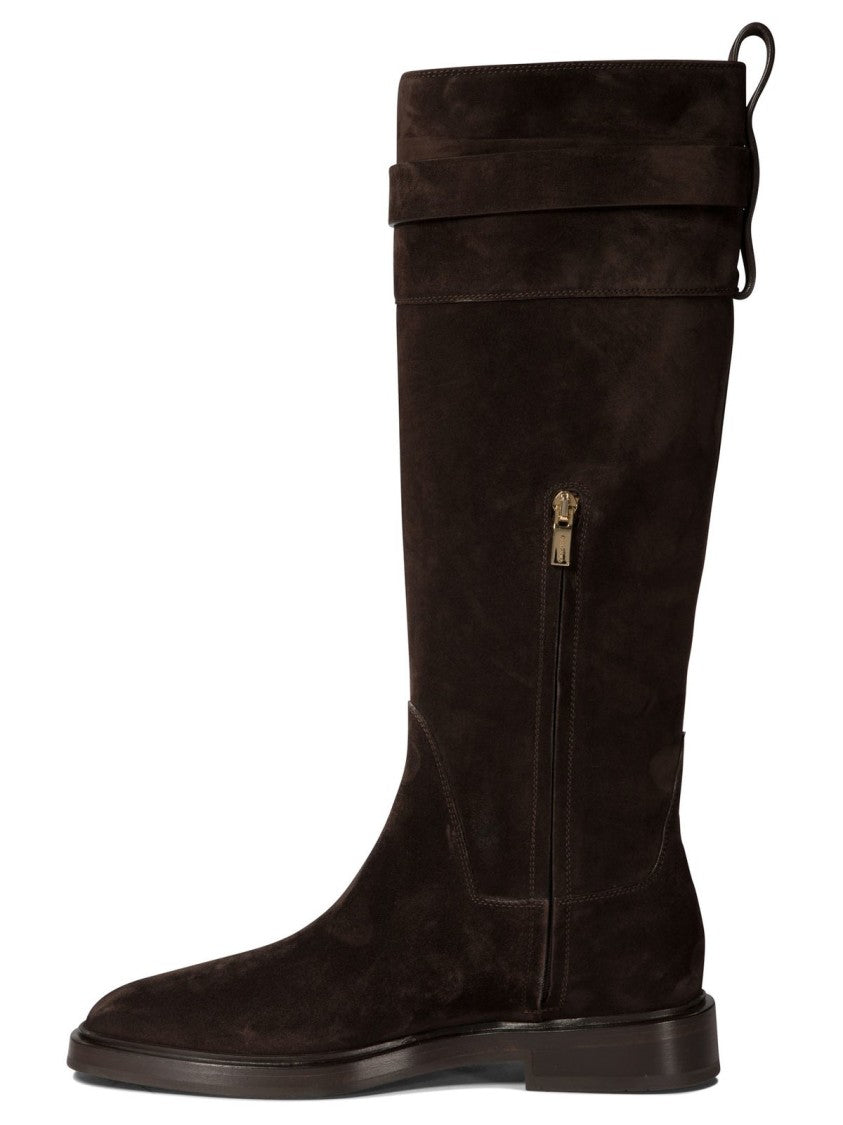 Ferragamo Tall Brown Suede Boots