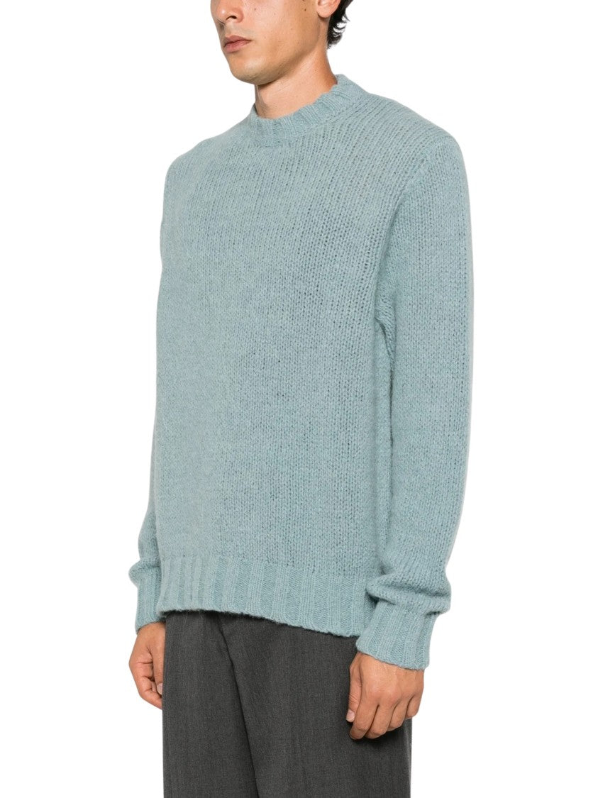 Doppiaa Blue Chunky-Knit Crew-Neck Sweater