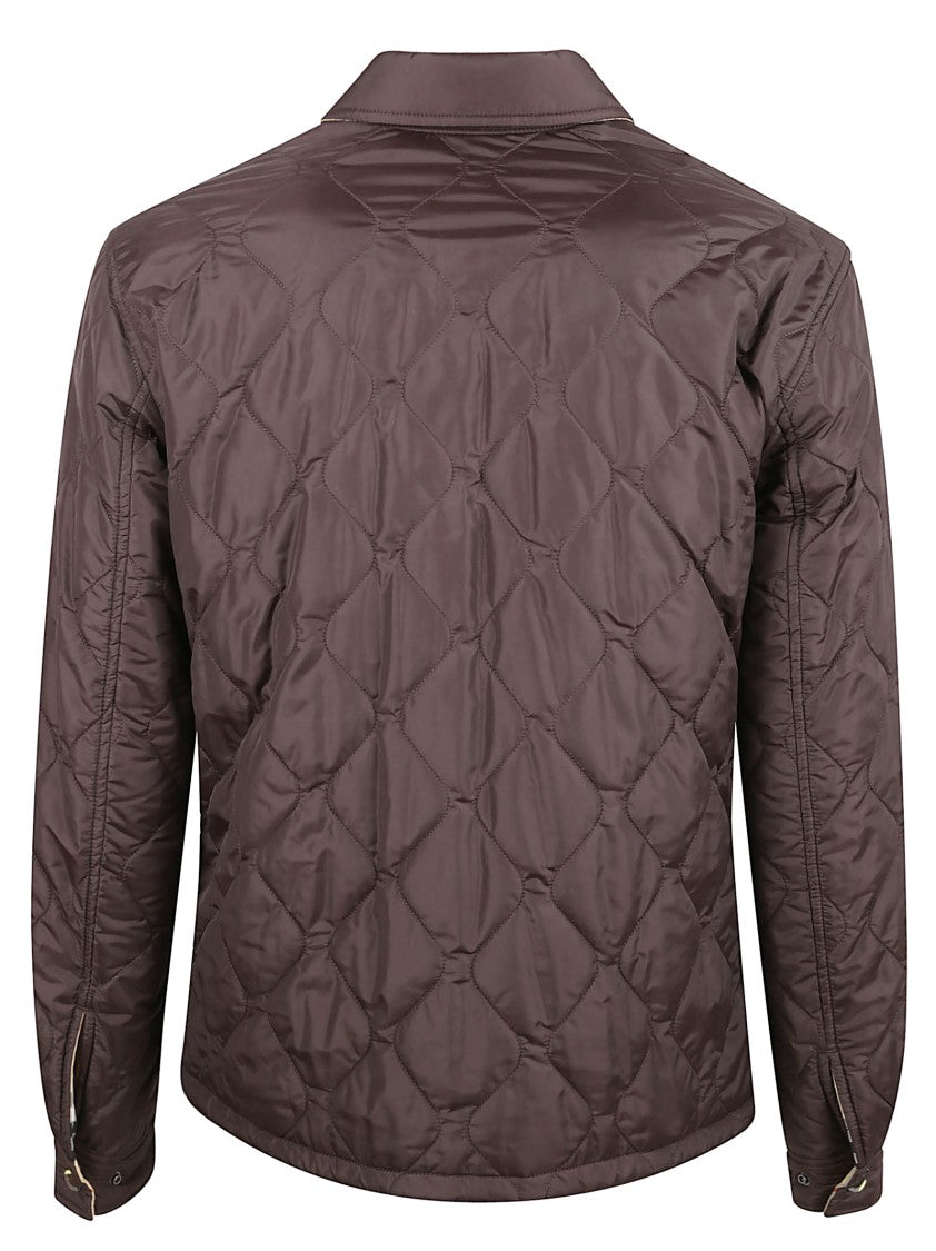 Burberry Quilted Brighton Down Jacket With Classic Collar