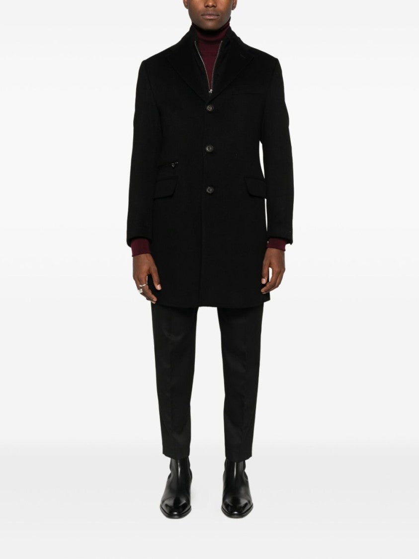 Corneliani Tailored Black Virgin Wool Corneliani Coat