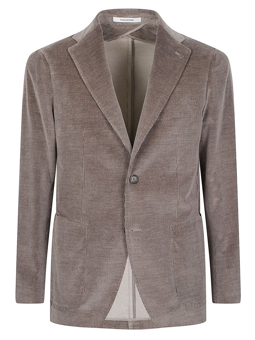 Tagliatore Montecarlo Corduroy Notch Lapel Cotton-Blend Blazer