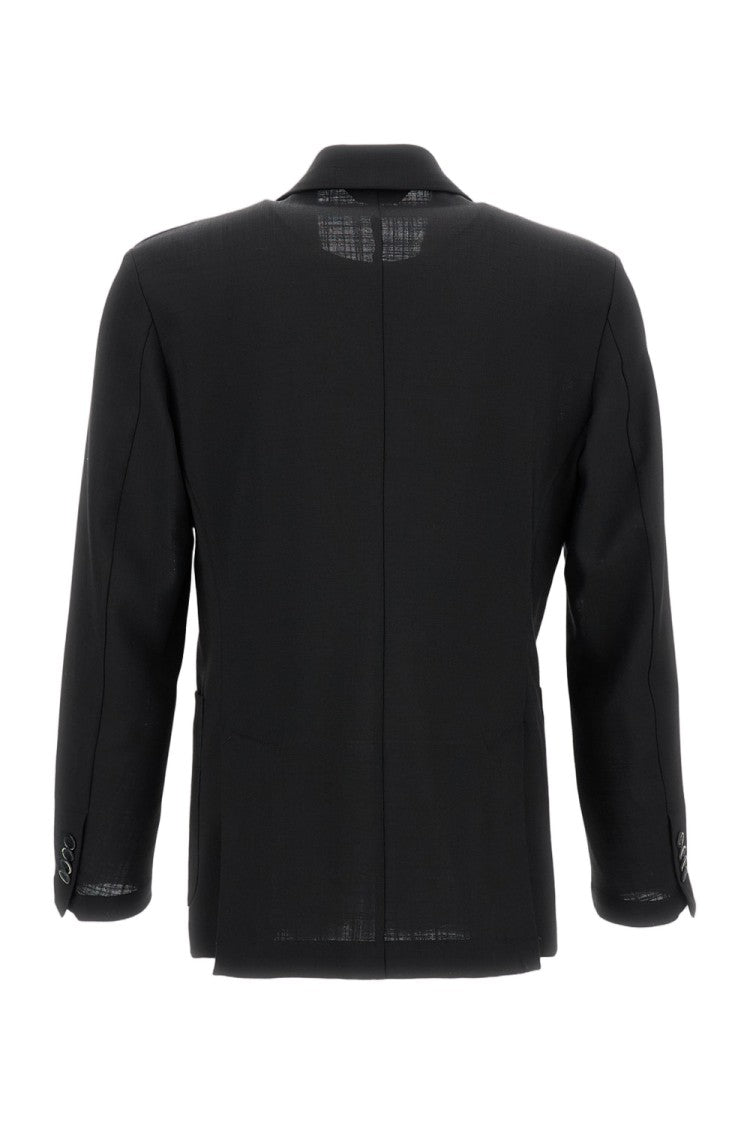 Barena Double-Breasted Wool Jacket With Notched Lapel