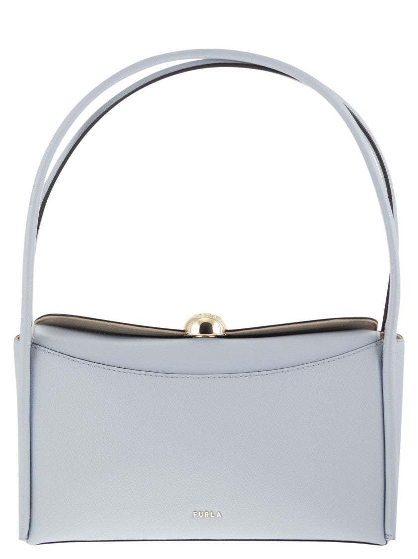 Furla Structured Grenade Calfskin Leather Nicole Satchel