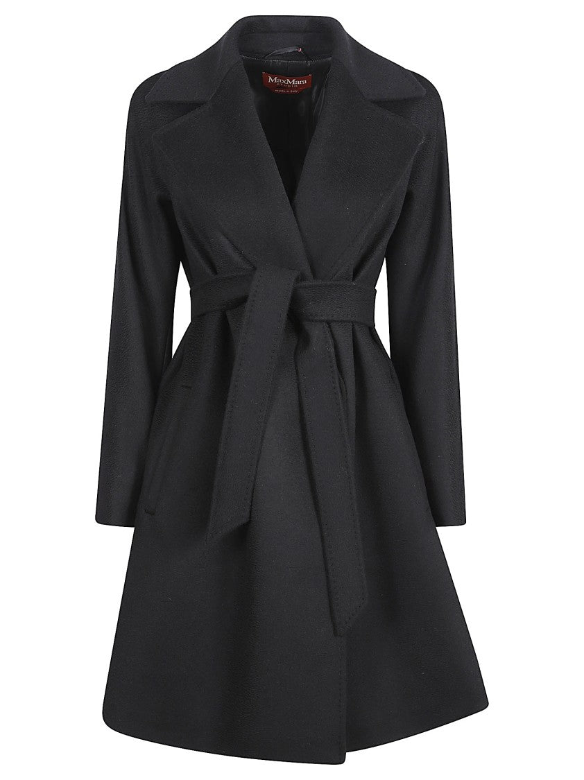 Max Mara Short Black Coat With Tailored Fit