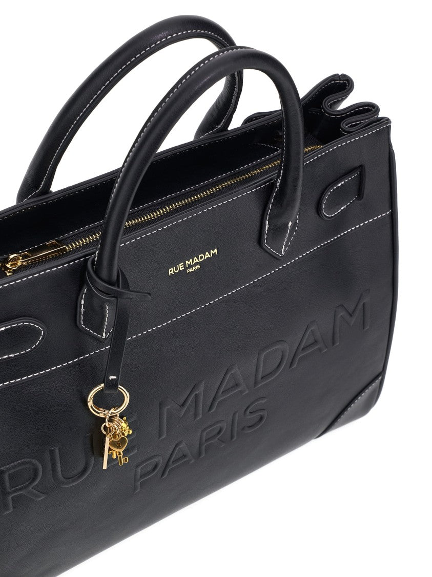 Rue Madam Paris Structured Tote Bag With Embossed Detailing And Gold-Tone Hardware