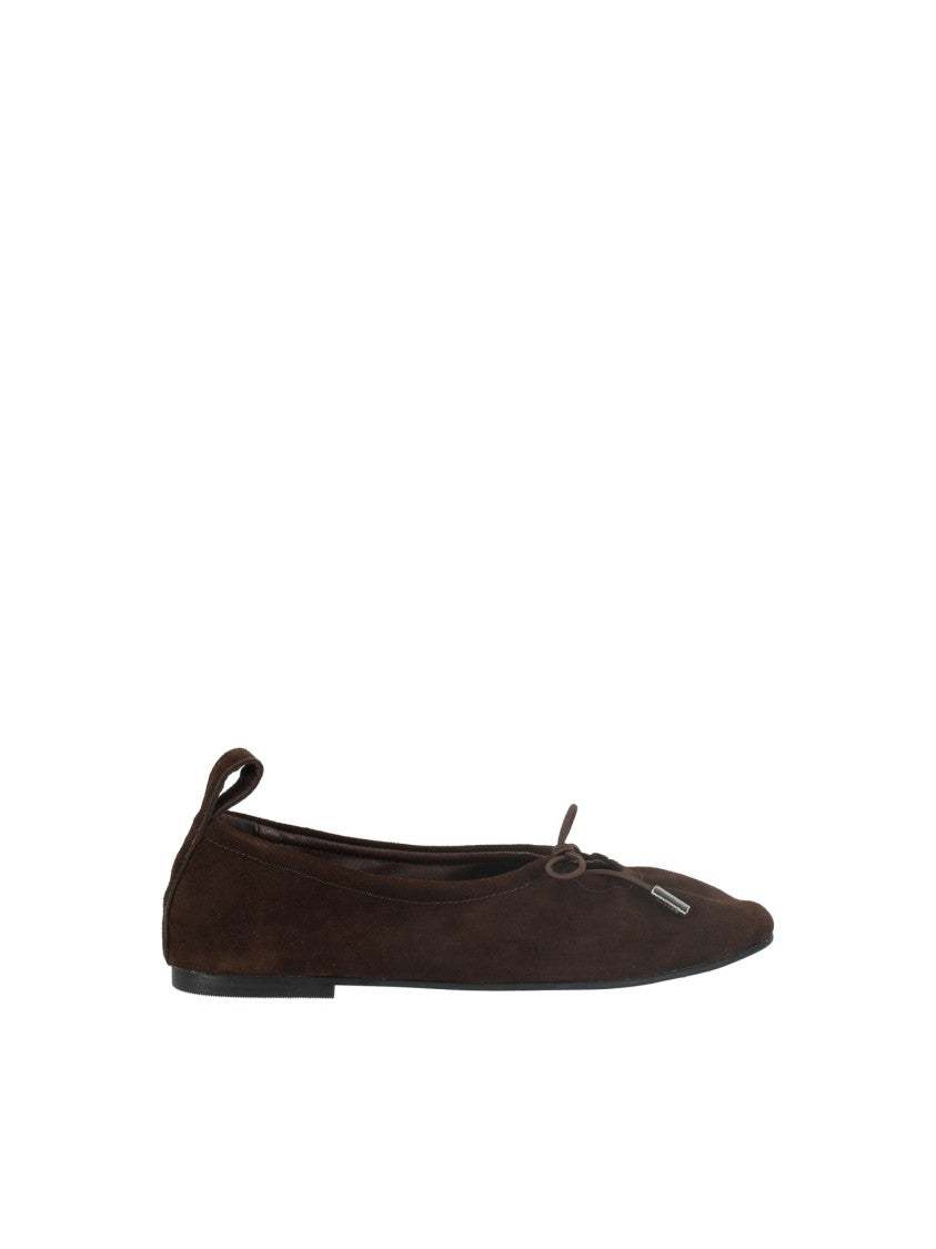 Alohas Black Rosalind Bow Pointed-Toe Leather Flats