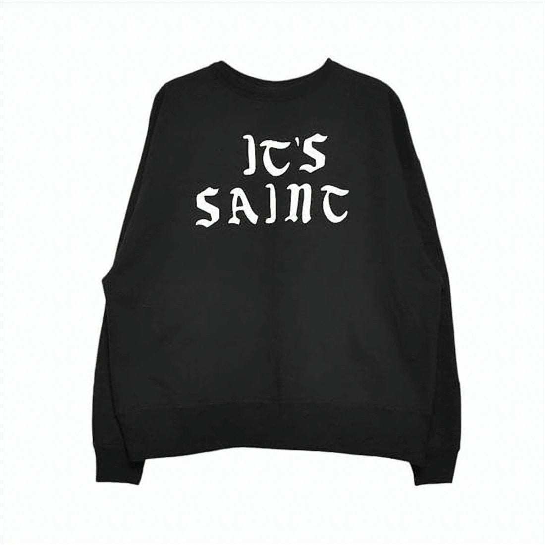 Saint Mxxxxxx Long-Sleeved Black Graphic T-Shirt With Gothic Typography