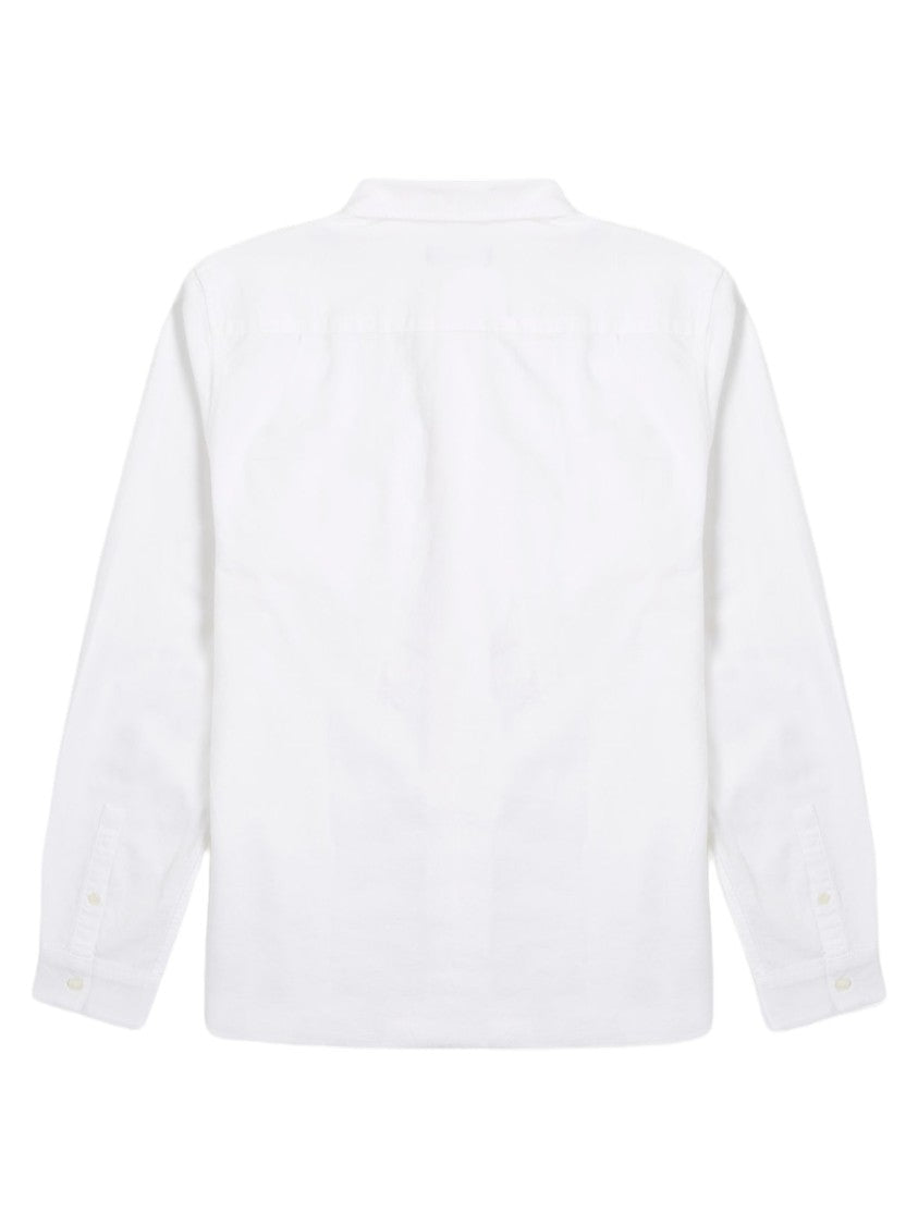 Fred Perry White Logo-Embroidered Cotton Long-Sleeve Shirt
