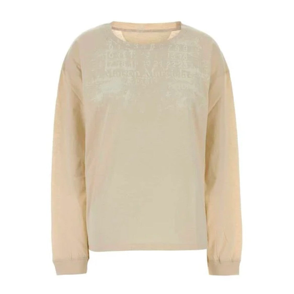 Maison Margiela Long-Sleeve Subtle Tonal Textured Top