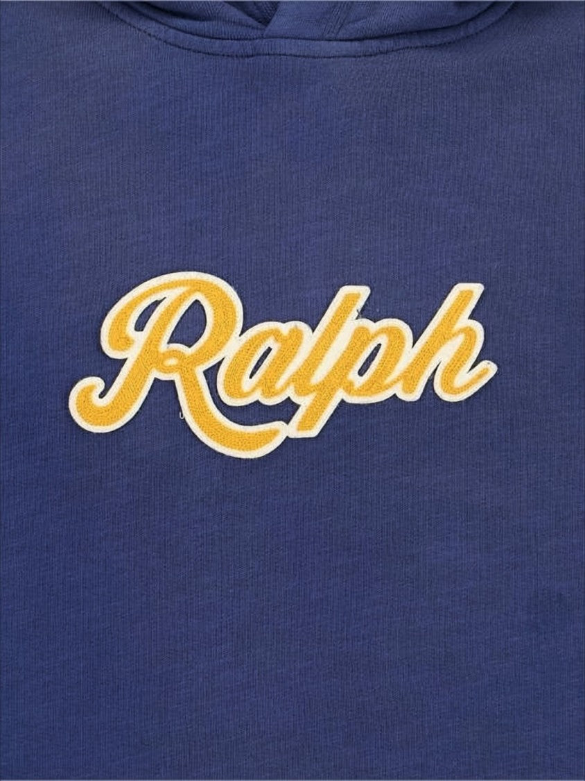 Polo Ralph Lauren Cropped Hoodie In Deep Blue With Embroidered Logo