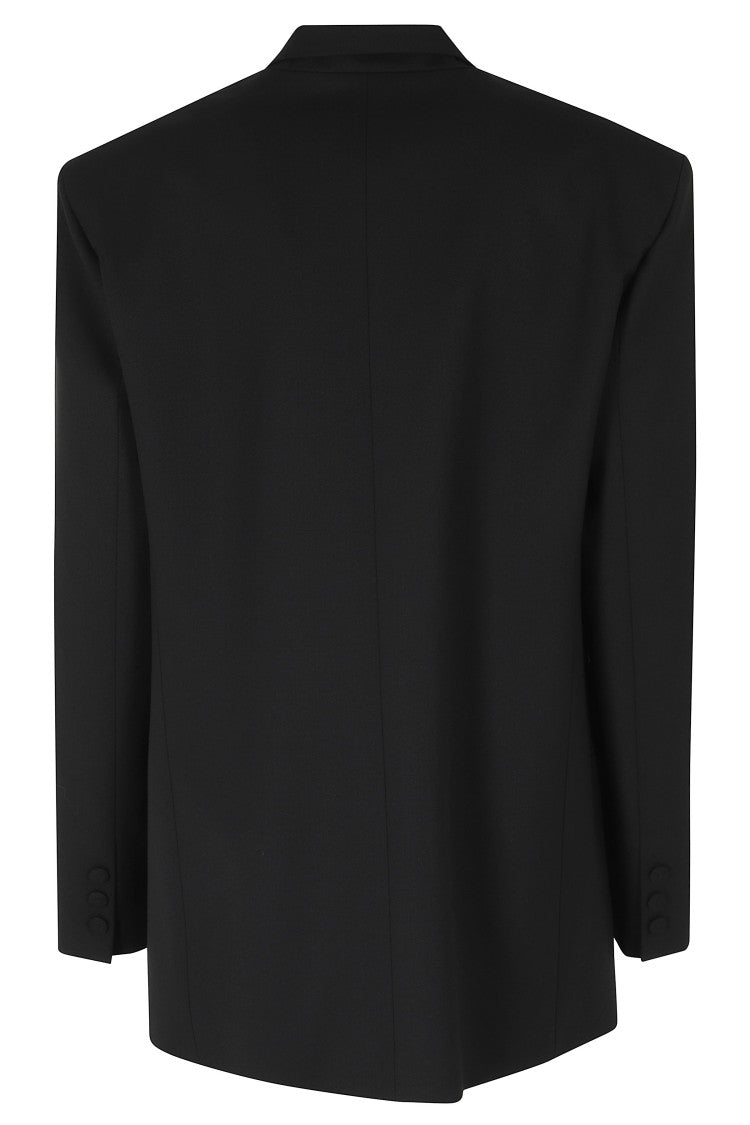 Federica Tosi Black Frescolana Single-Breasted Oversized Polyester-Blend Blazer