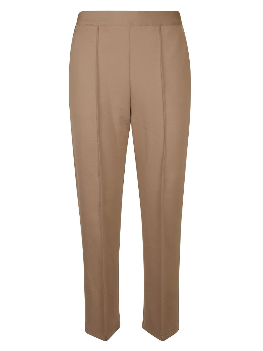 Max Mara Tailored Brown Trousers With Subtle Pleats