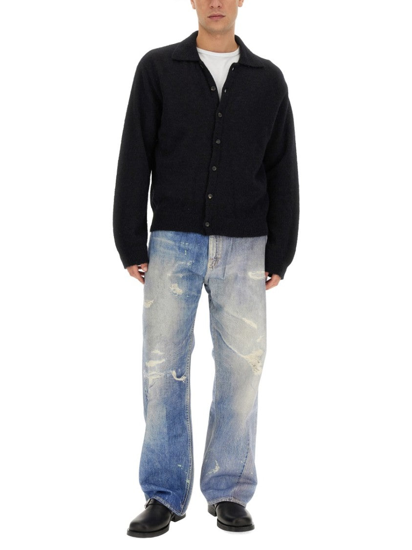 Our Legacy Button-Down Classic Collar Alpaca-Blend Cardigan