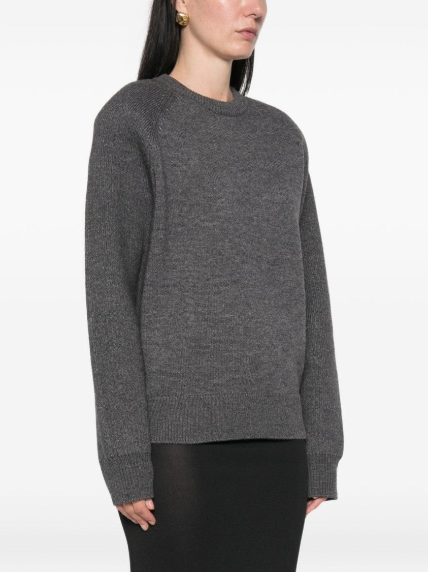 The Frankie Shop Heathered Puffed Sleeve Knit Sweater