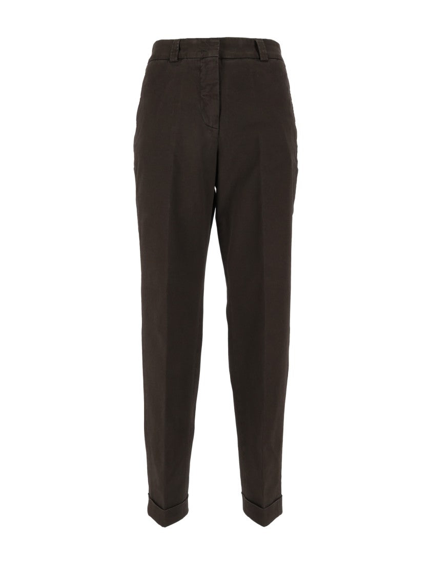 Peserico Tailored Tapered Cuffed Straight-Leg Pants