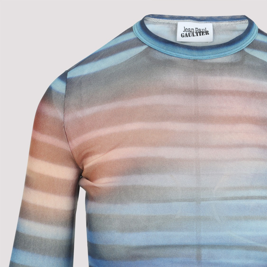 Jean Paul Gaultier Gradient Striped Long-Sleeved Top In Pastel Hues