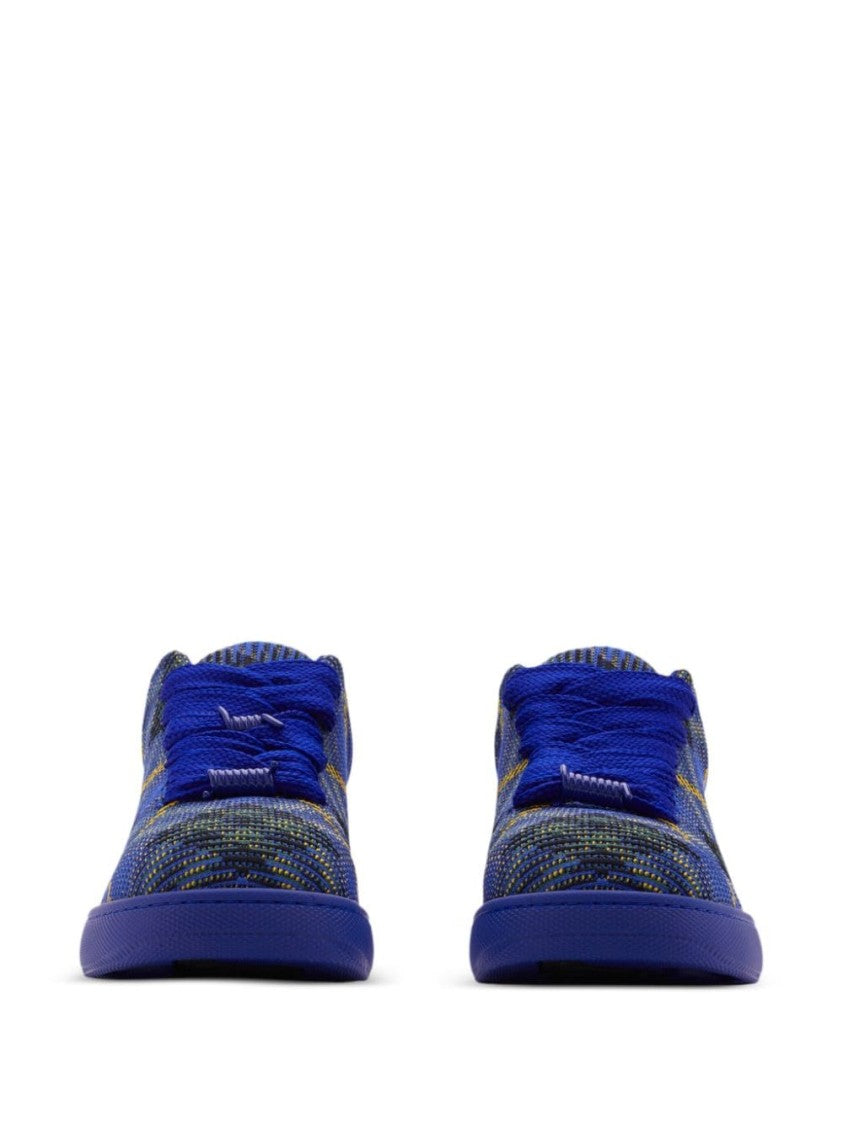 Burberry Textured Blue Nylon-Elastane Sneakers