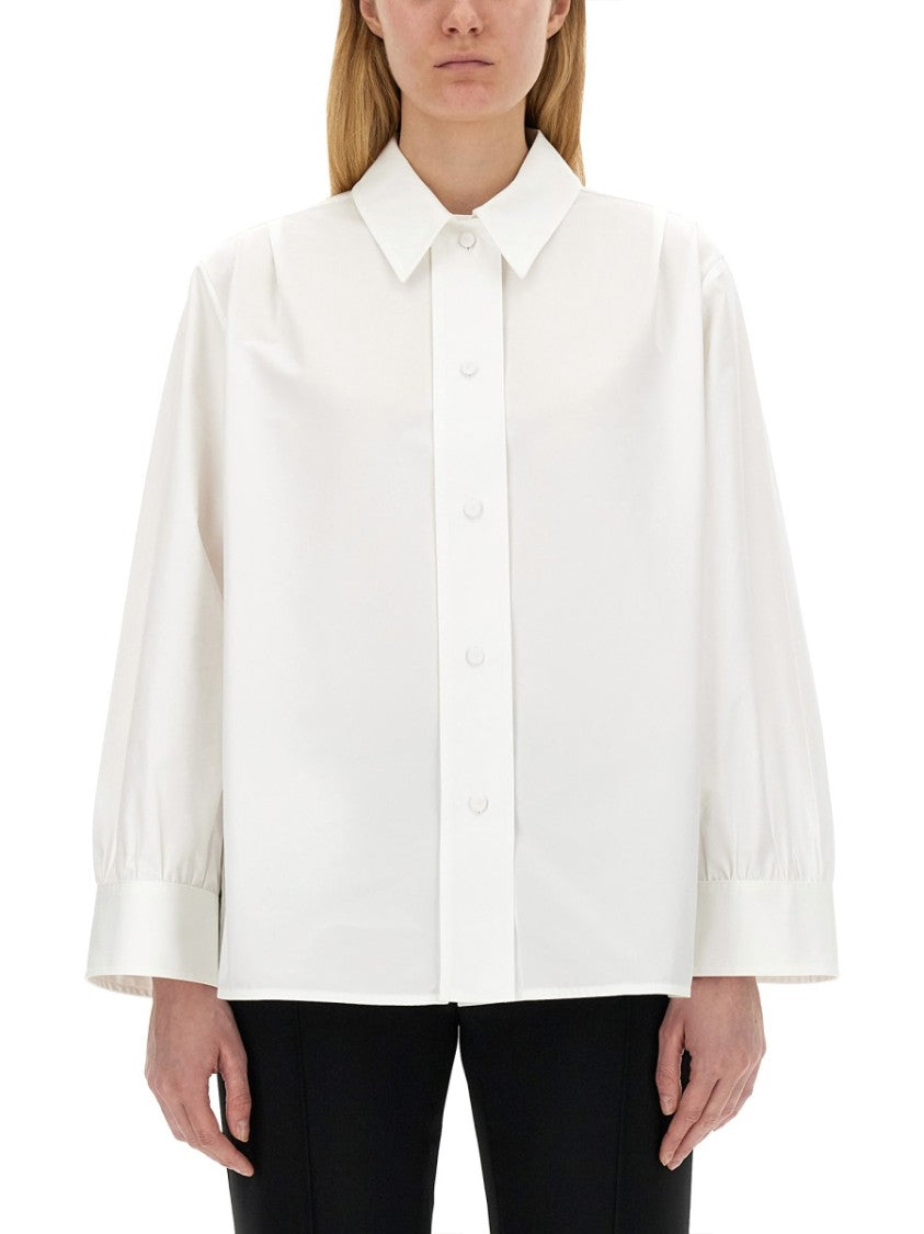 Jil Sander White Cotton Shirt With Pointed Collar