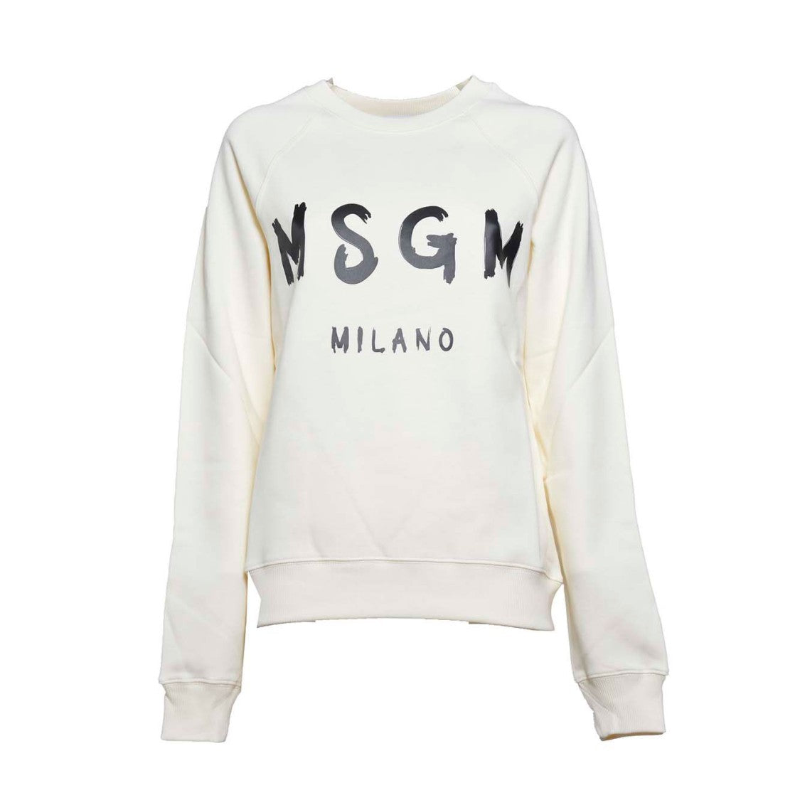 Msgm Crewneck Cotton Sweatshirt - Cream