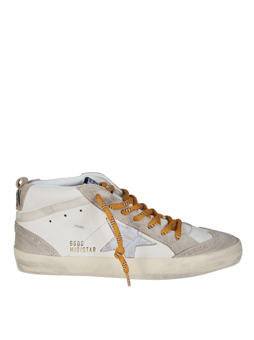 Golden Goose Mid Star Suede Toe Spur Leather Upper Sneakers